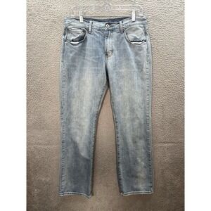 Rustic Blue Jeans Mens 32x32 Blue Bootcut Distressed Denim Western Rodeo Cowboy